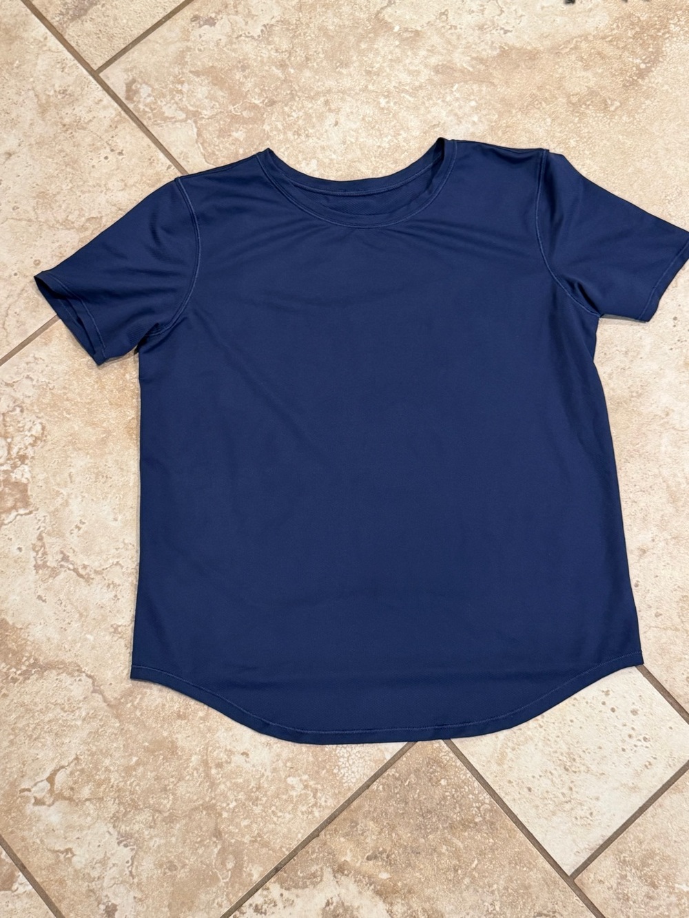 Lululemon Women's Navy Short-Sleeve Crew Neck Top